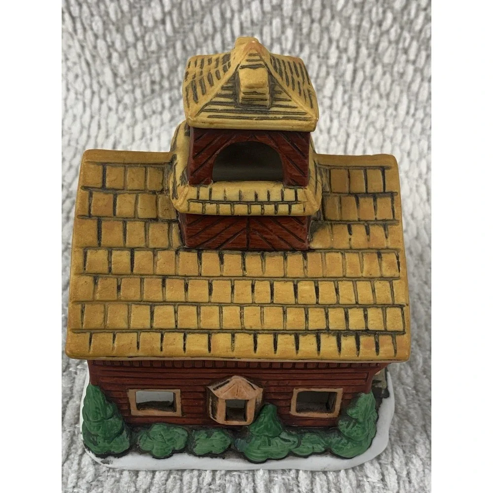 GZ Lefton 1986 School House Colonial Village Votive Candle Holder‎ Christmas